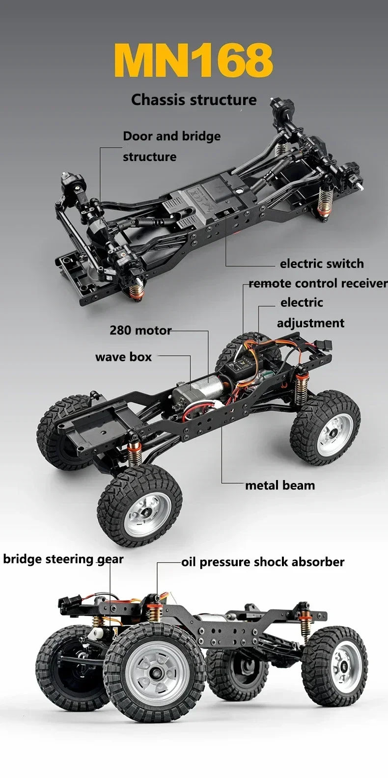 RCF Cherokee 1:12 RC 2.4ghz 4x4 Rock Crawler Off-Road MN78