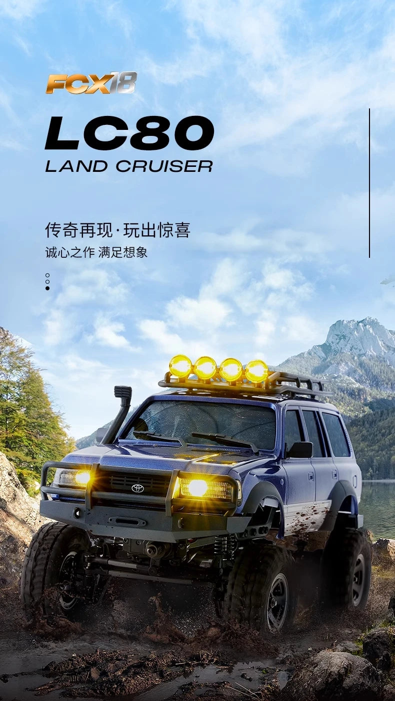 FMS Brand New FCX18 1/18 LC80 RC Buggy Land Cruiser Electric Climbing Car 4WD Off-Road Vehicle