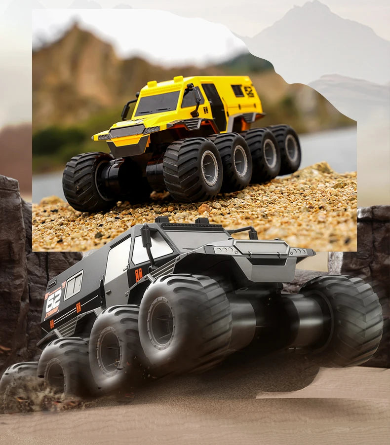 ﻿RCF JJRC Q137 8x8 2.4G Remote Control Car 8wd Off-road Amphibious Stunt Vehicle 8-Wheel Speed Racing Truck Waterproof Crawler Toys
