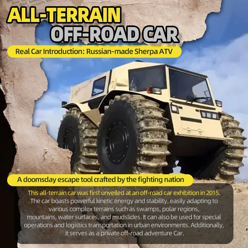 RCF Sherp Q210 Amphibious Waterproof Rc Car Dual Control 4WD Off-road Remote Control Vehicle 2.4G Electric Climbing Crawler Toys for Kids