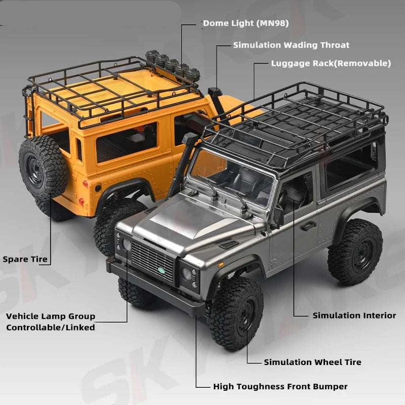 RCF Defender 90 1:12 RC 2.4ghz 4X4 Rock Crawler Off-Road MN98/MN99