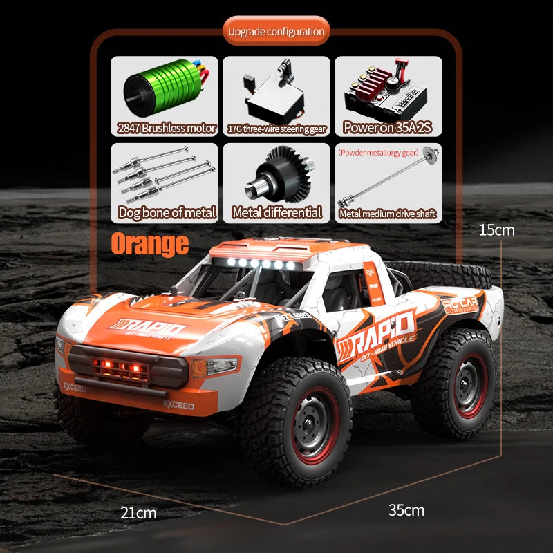 Rc Car Off Road 4x4 50km/h Or 75km/h High Speed Brushless Motor Monster Truck 1/16 Desert/Snow Racing Drift Cars Toys For Boys
