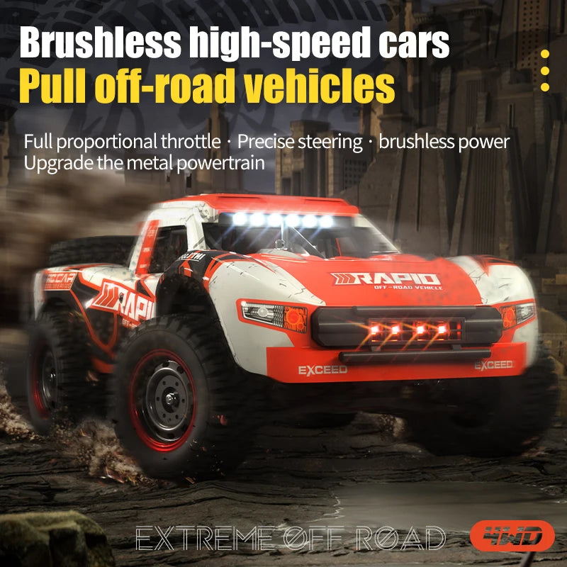 Rc Car Off Road 4x4 50km/h Or 75km/h High Speed Brushless Motor Monster Truck 1/16 Desert/Snow Racing Drift Cars Toys For Boys