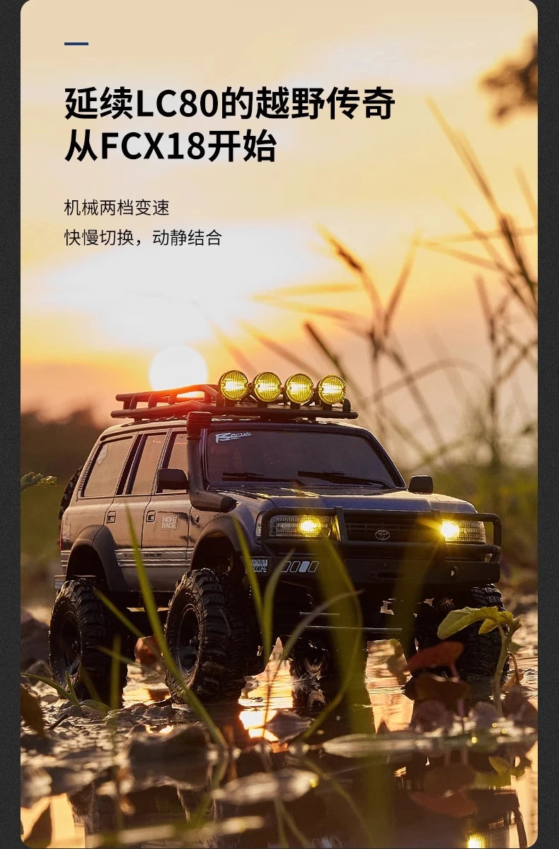 FMS Brand New FCX18 1/18 LC80 RC Buggy Land Cruiser Electric Climbing Car 4WD Off-Road Vehicle