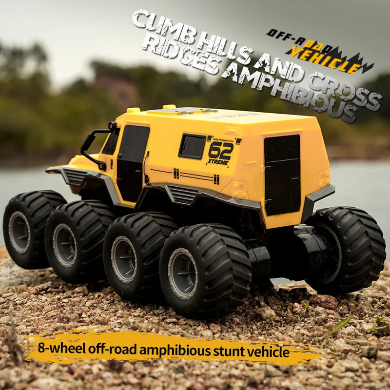 ﻿RCF JJRC Q137 8x8 2.4G Remote Control Car 8wd Off-road Amphibious Stunt Vehicle 8-Wheel Speed Racing Truck Waterproof Crawler Toys