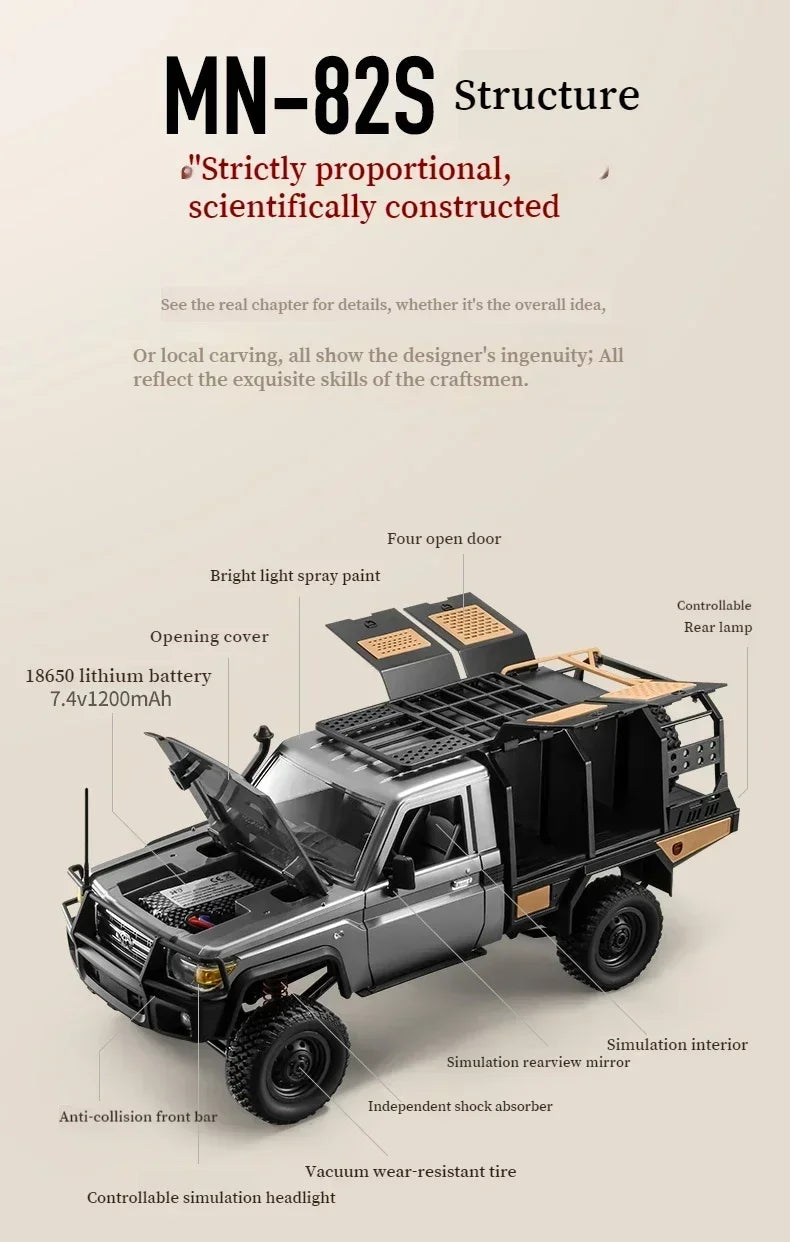 MN128 4X4 RC Car 1:12 MN Model 2.4G 4WD RC Rock Crawler Defender Remote Control Car 1/12 RC Truck Cars Toys MN82 MN82S