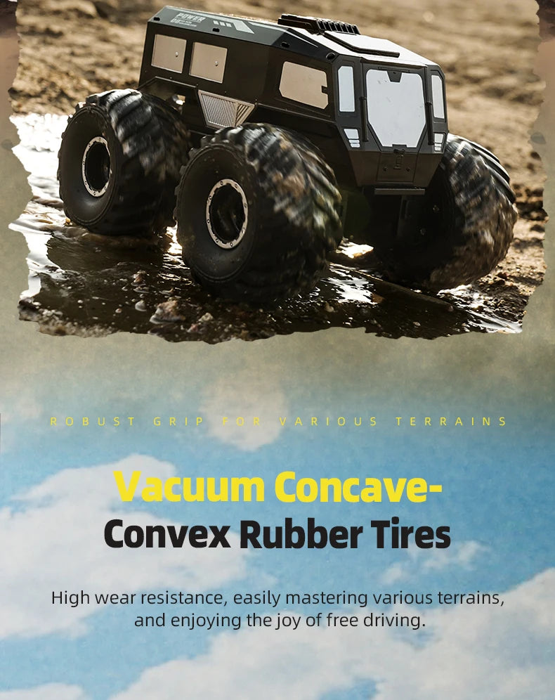 RCF Sherp Q210 Amphibious Waterproof Rc Car Dual Control 4WD Off-road Remote Control Vehicle 2.4G Electric Climbing Crawler Toys for Kids