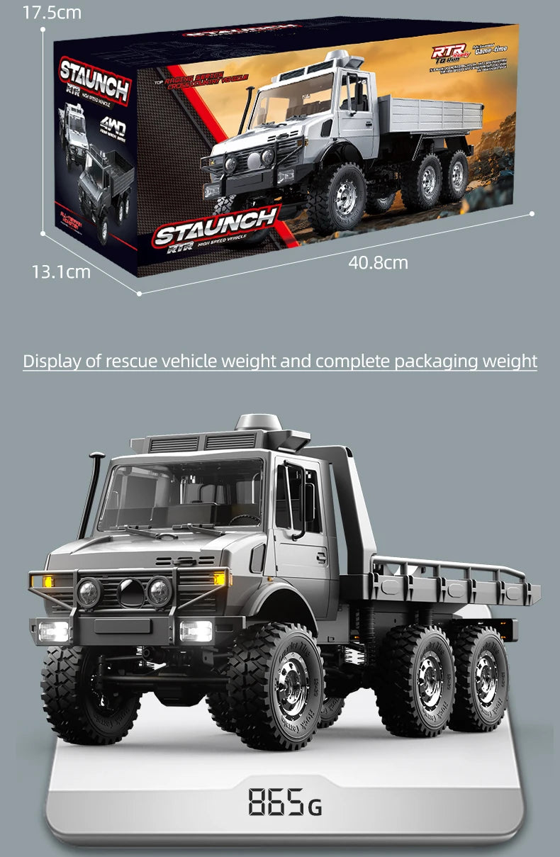 2.4G RC Crawler 6WD Unimog RC Truck 1:18 Proportional Control Mechanical Shifting JJRC RC Vehicle Simulated Model Toys Cars
