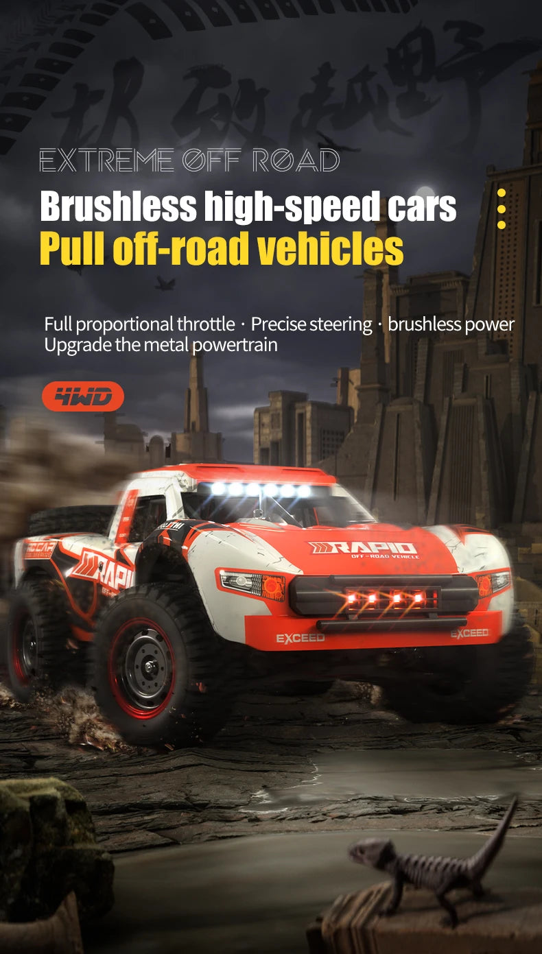 Rc Car Off Road 4x4 50km/h Or 75km/h High Speed Brushless Motor Monster Truck 1/16 Desert/Snow Racing Drift Cars Toys For Boys