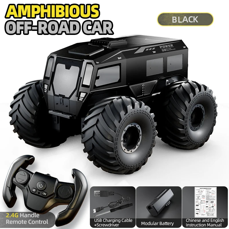 RCF Sherp Q210 Amphibious Waterproof Rc Car Dual Control 4WD Off-road Remote Control Vehicle 2.4G Electric Climbing Crawler Toys for Kids