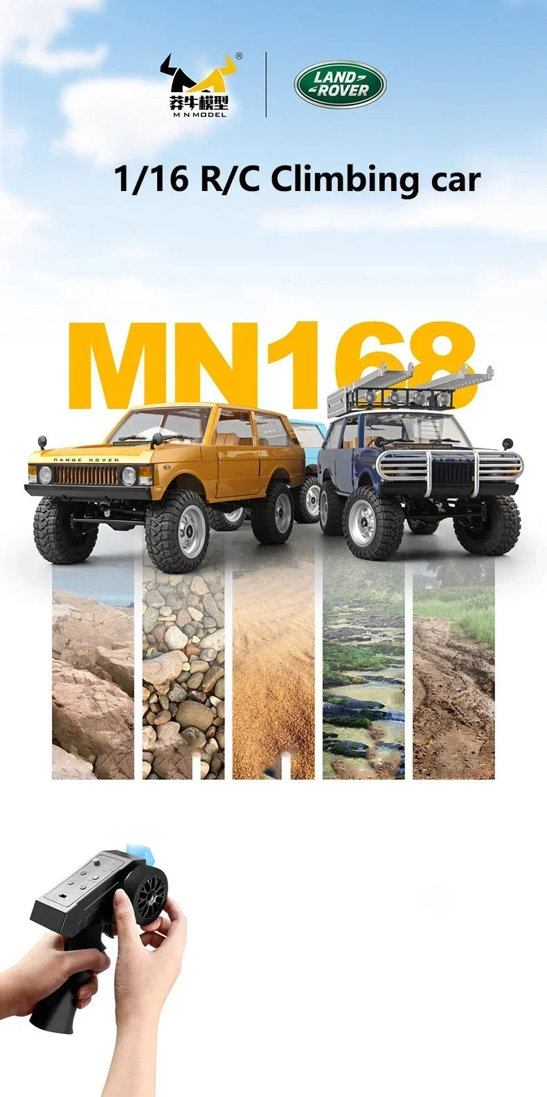 RCF Range Rover 1:12 RC 2.4ghz 4x4 Rock Crawler Off-Road MN168