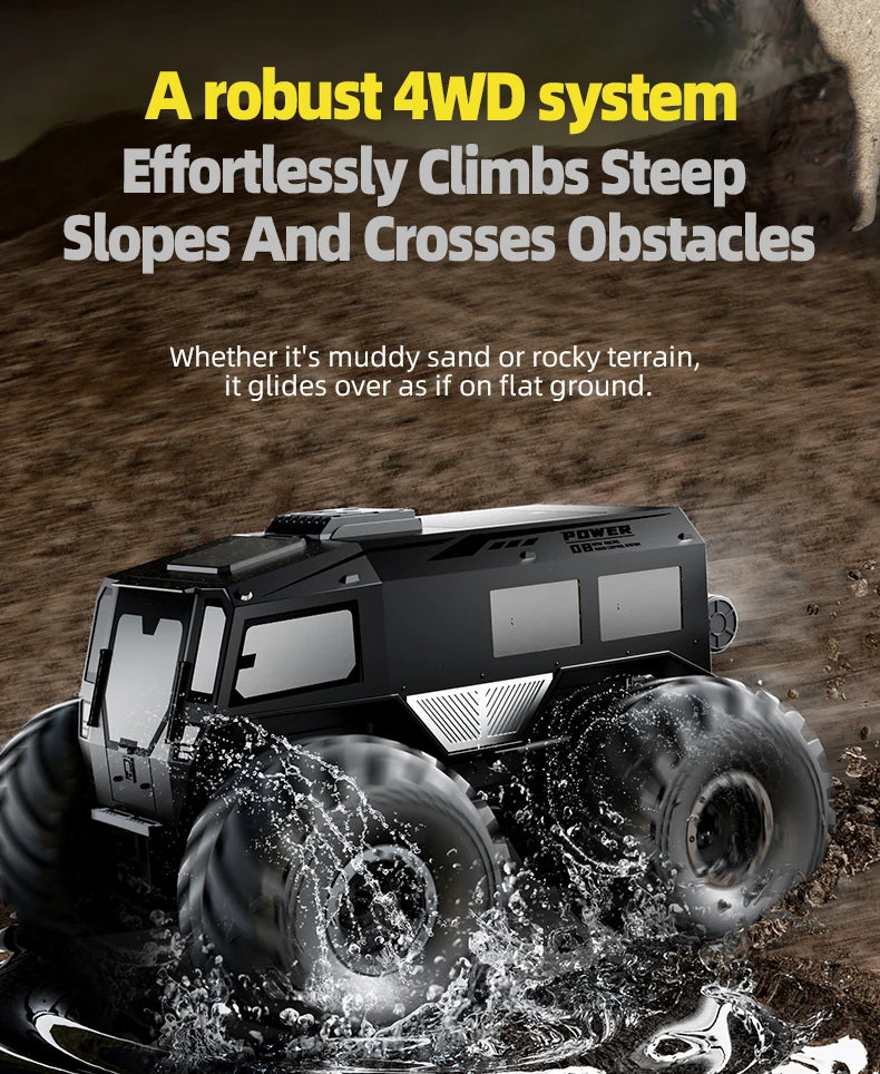RCF Sherp Q210 Amphibious Waterproof Rc Car Dual Control 4WD Off-road Remote Control Vehicle 2.4G Electric Climbing Crawler Toys for Kids
