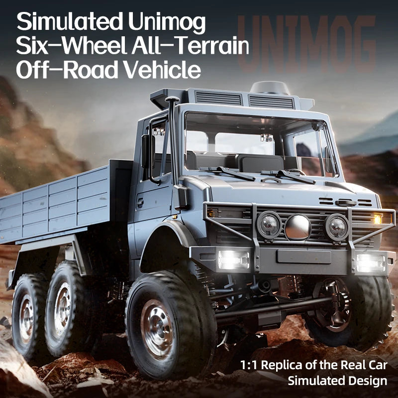 2.4G RC Crawler 6WD Unimog RC Truck 1:18 Proportional Control Mechanical Shifting JJRC RC Vehicle Simulated Model Toys Cars