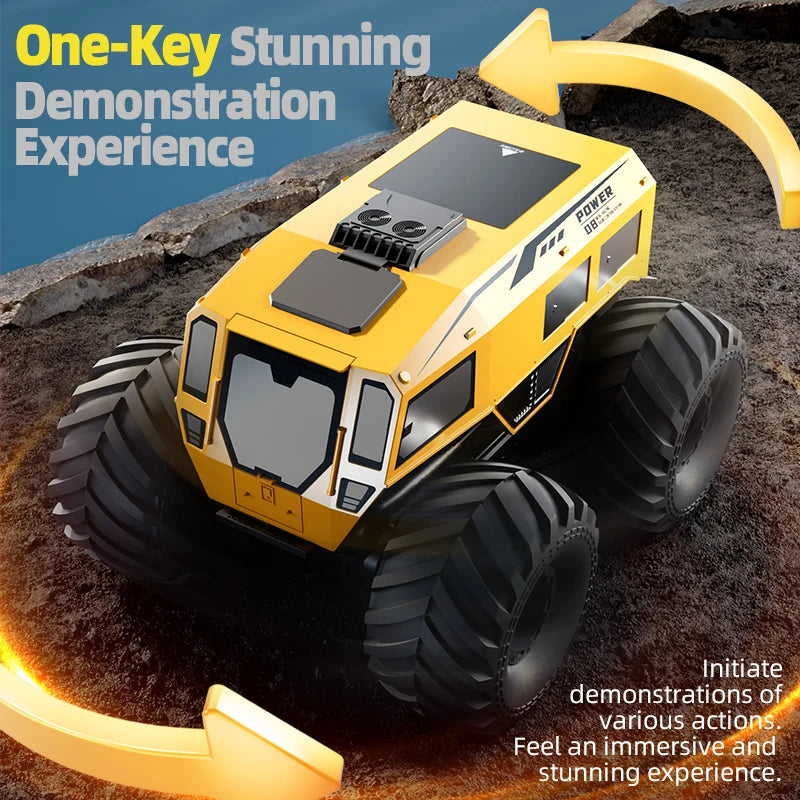 RCF Sherp Q210 Amphibious Waterproof Rc Car Dual Control 4WD Off-road Remote Control Vehicle 2.4G Electric Climbing Crawler Toys for Kids