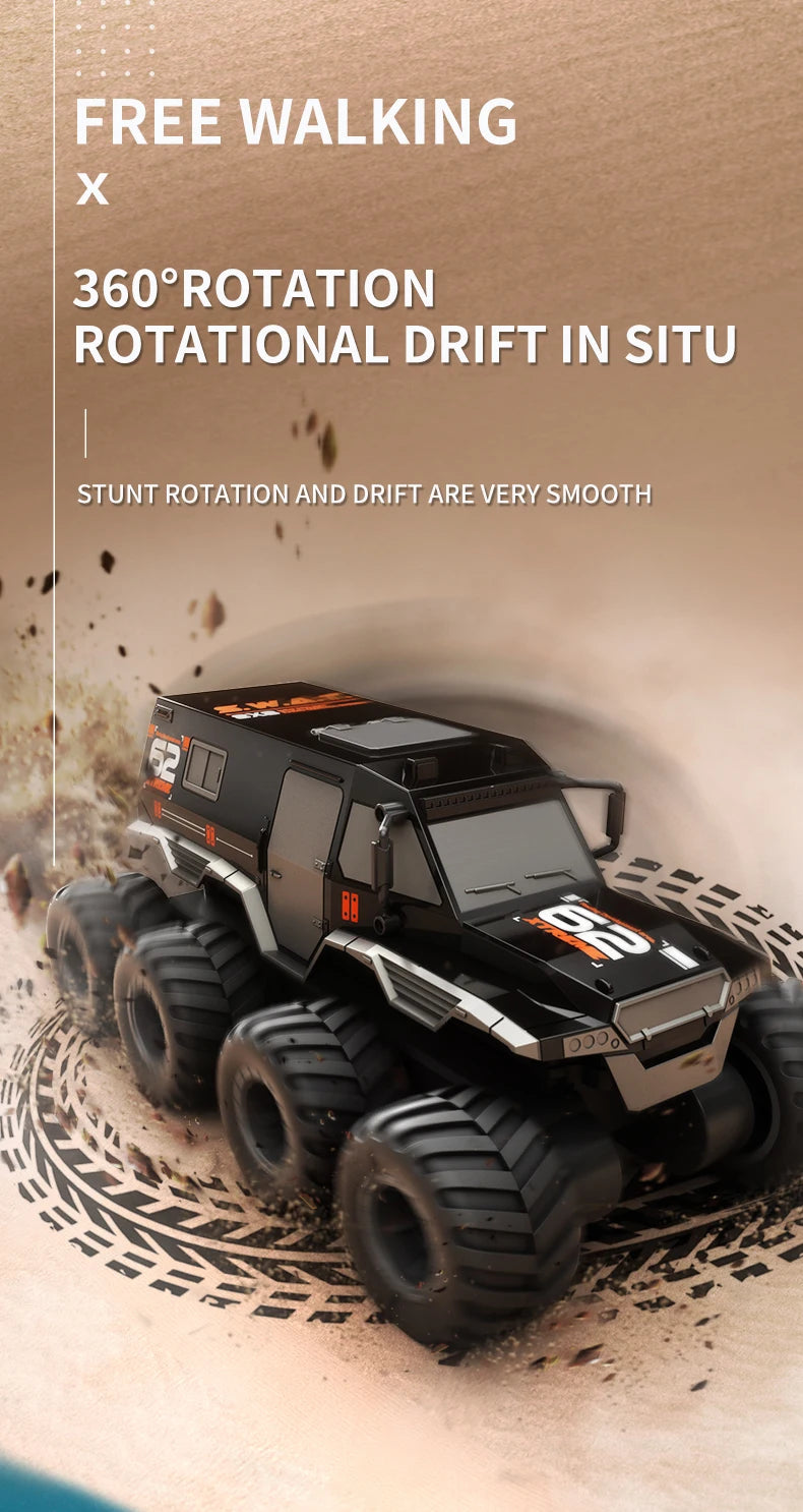 ﻿RCF JJRC Q137 8x8 2.4G Remote Control Car 8wd Off-road Amphibious Stunt Vehicle 8-Wheel Speed Racing Truck Waterproof Crawler Toys