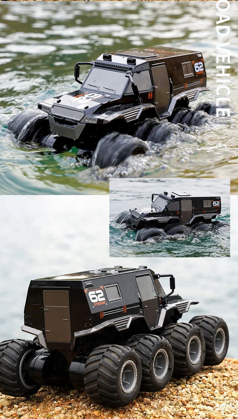 ﻿RCF JJRC Q137 8x8 2.4G Remote Control Car 8wd Off-road Amphibious Stunt Vehicle 8-Wheel Speed Racing Truck Waterproof Crawler Toys