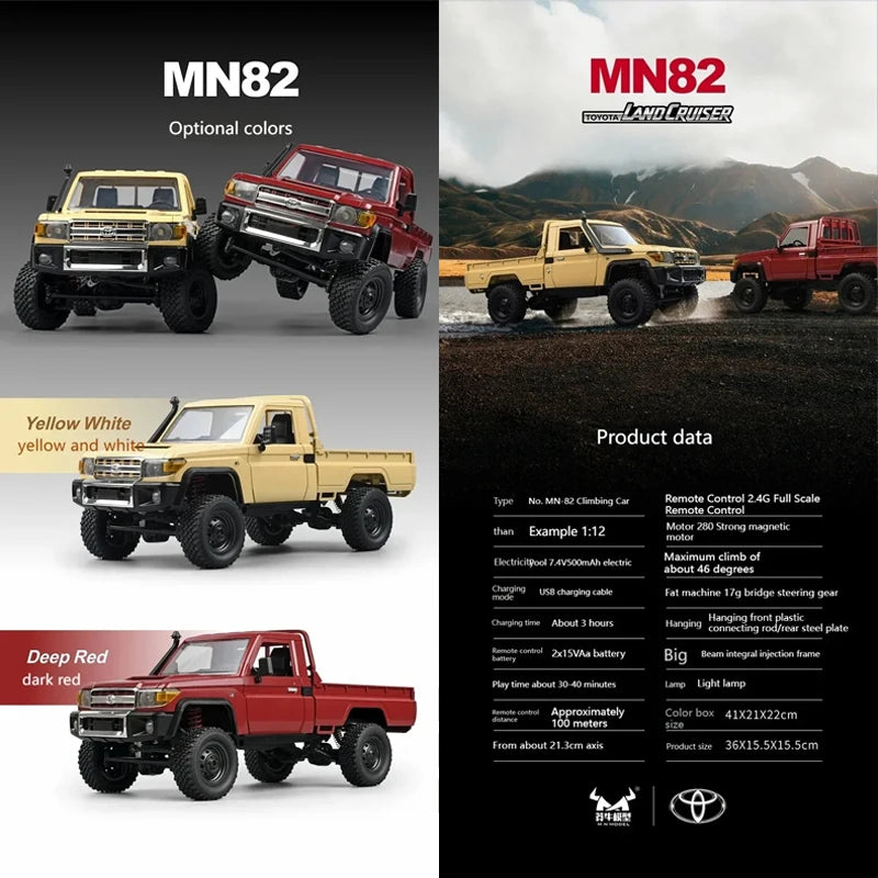RCF LC79 Pickup 1:12 RC 2.4ghz 4X4 Rock Crawler Off-Road MN82