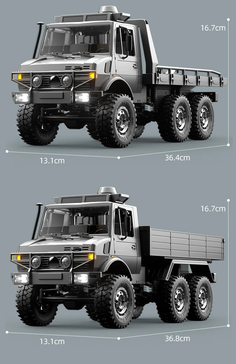 2.4G RC Crawler 6WD Unimog RC Truck 1:18 Proportional Control Mechanical Shifting JJRC RC Vehicle Simulated Model Toys Cars