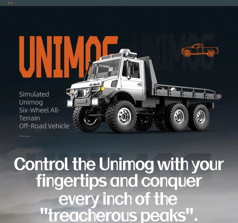 2.4G RC Crawler 6WD Unimog RC Truck 1:18 Proportional Control Mechanical Shifting JJRC RC Vehicle Simulated Model Toys Cars