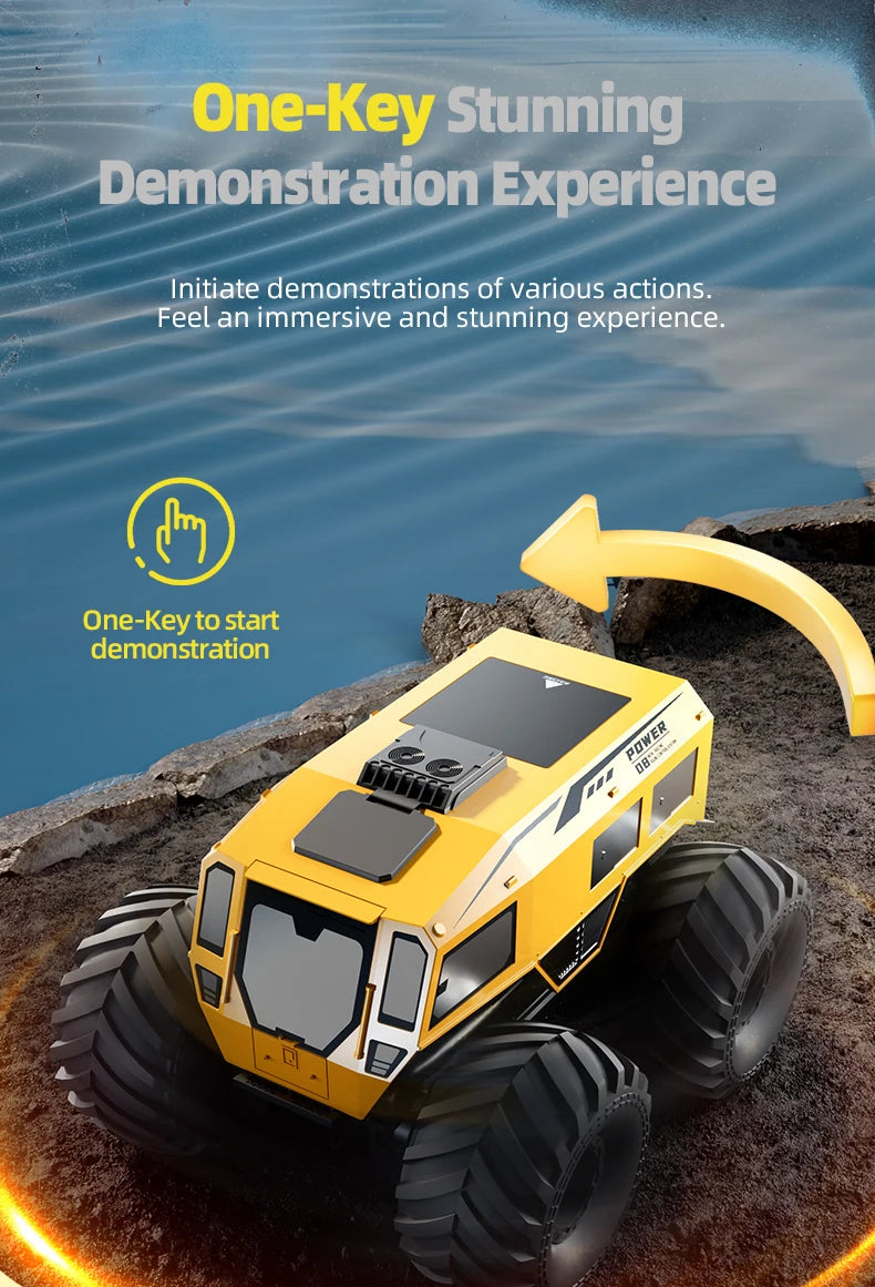 RCF Sherp Q210 Amphibious Waterproof Rc Car Dual Control 4WD Off-road Remote Control Vehicle 2.4G Electric Climbing Crawler Toys for Kids