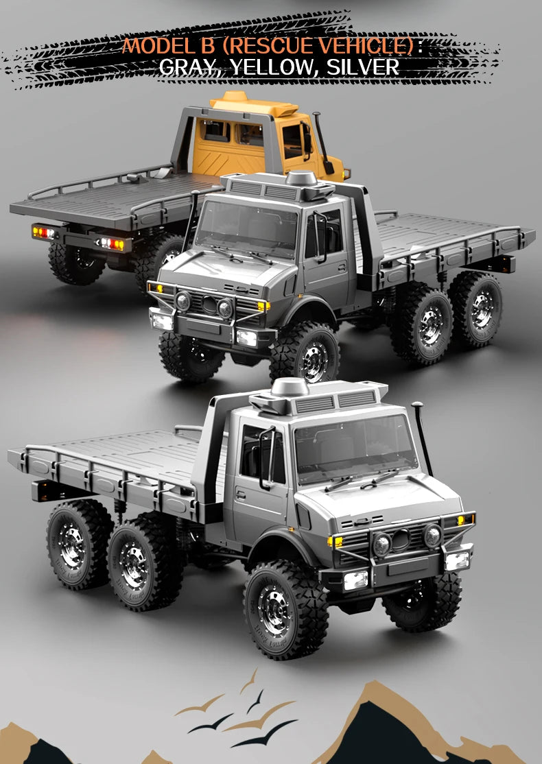 2.4G RC Crawler 6WD Unimog RC Truck 1:18 Proportional Control Mechanical Shifting JJRC RC Vehicle Simulated Model Toys Cars