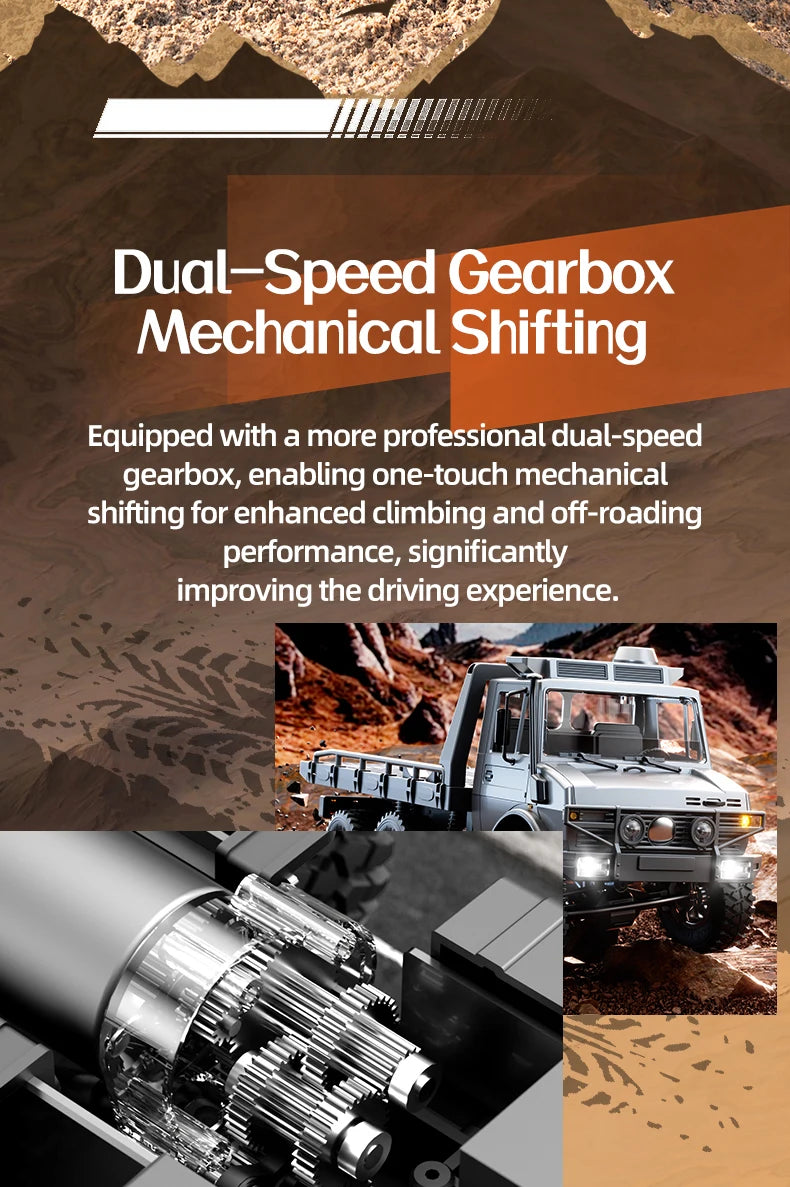 2.4G RC Crawler 6WD Unimog RC Truck 1:18 Proportional Control Mechanical Shifting JJRC RC Vehicle Simulated Model Toys Cars
