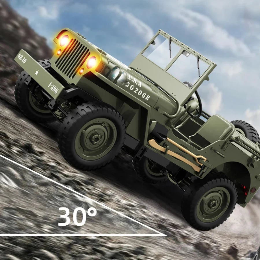 Willys Jeep WW2 Military Car 1:10 RC 2.4GHZ 4x4 RTR Rock Crawler Off-Road