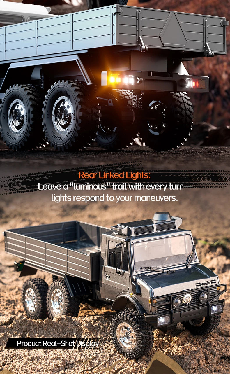 2.4G RC Crawler 6WD Unimog RC Truck 1:18 Proportional Control Mechanical Shifting JJRC RC Vehicle Simulated Model Toys Cars