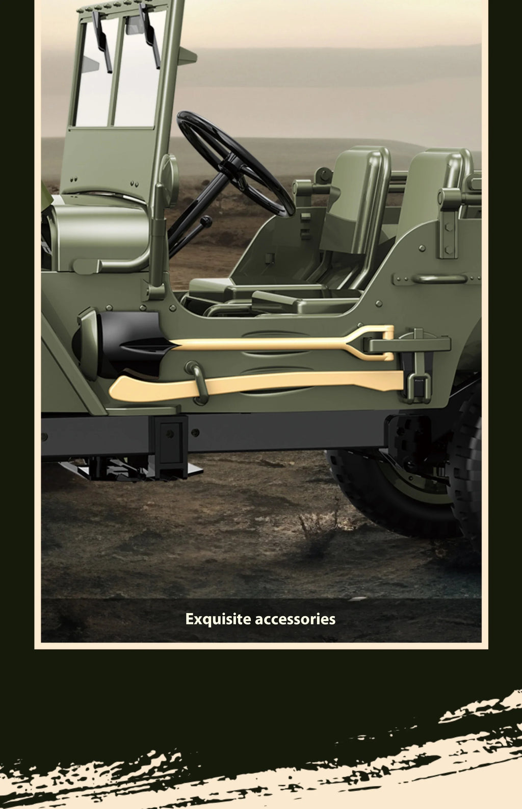 Willys Jeep WW2 Military Car 1:10 RC 2.4GHZ 4x4 RTR Rock Crawler Off-Road
