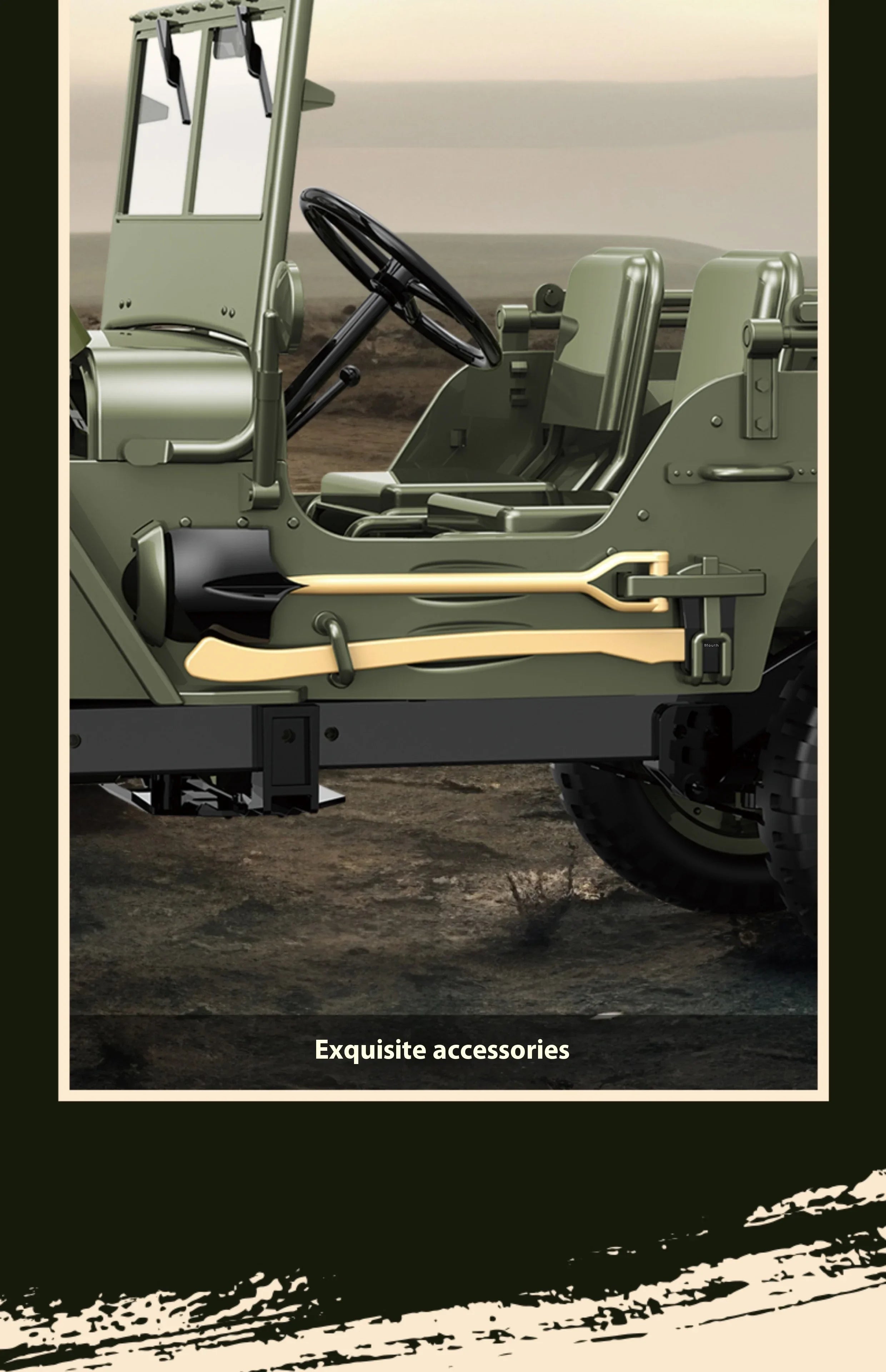 Willys Jeep WW2 Military Car 1:10 RC 2.4GHZ 4x4 RTR Rock Crawler Off-Road