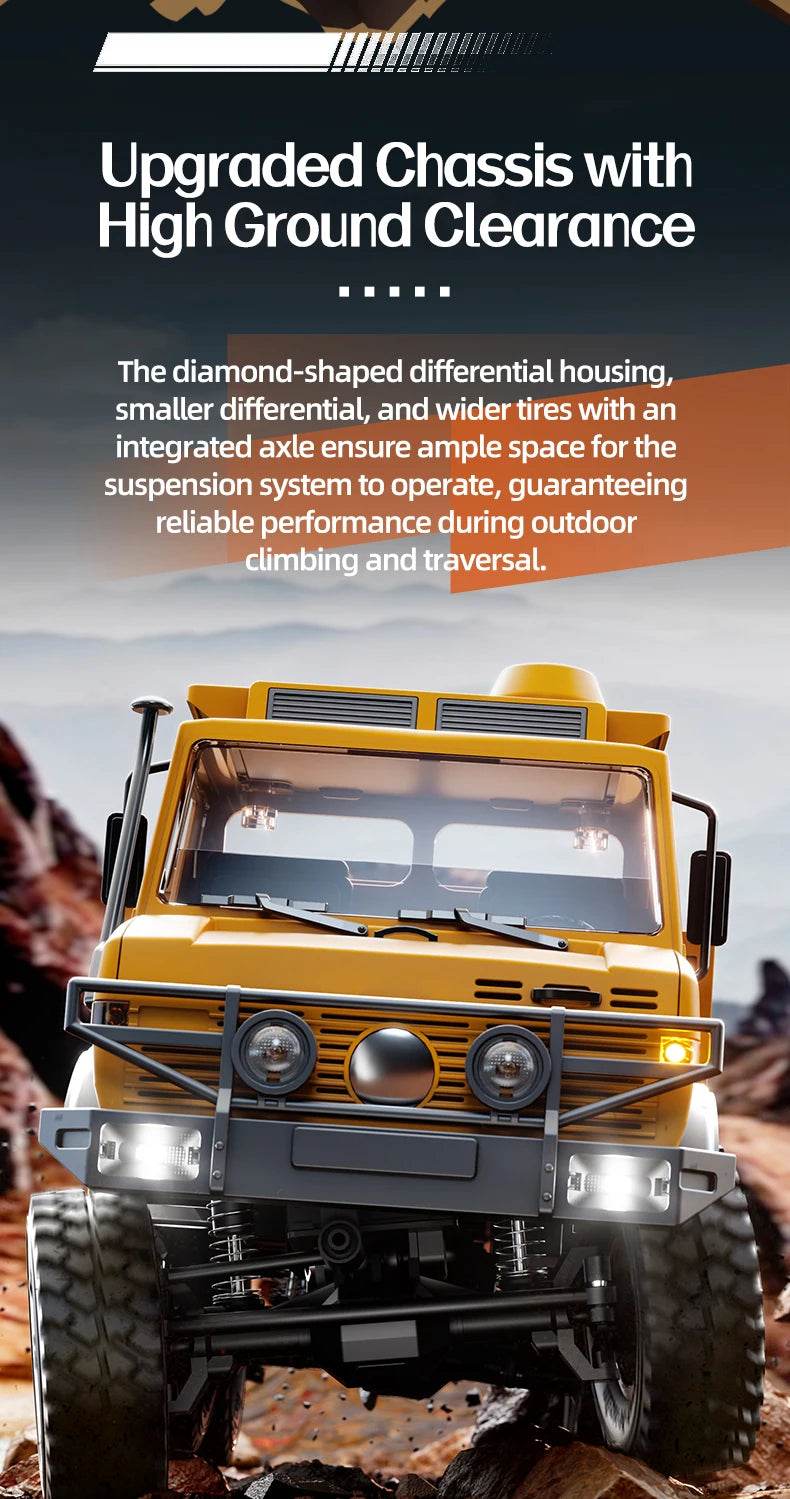2.4G RC Crawler 6WD Unimog RC Truck 1:18 Proportional Control Mechanical Shifting JJRC RC Vehicle Simulated Model Toys Cars
