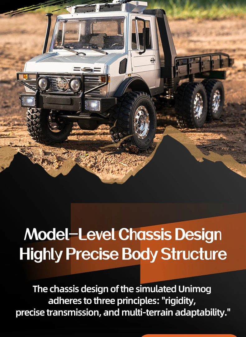 2.4G RC Crawler 6WD Unimog RC Truck 1:18 Proportional Control Mechanical Shifting JJRC RC Vehicle Simulated Model Toys Cars