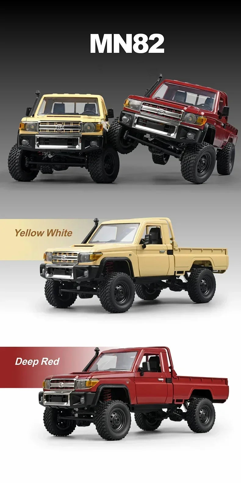 MN128 4X4 RC Car 1:12 MN Model 2.4G 4WD RC Rock Crawler Defender Remote Control Car 1/12 RC Truck Cars Toys MN82 MN82S