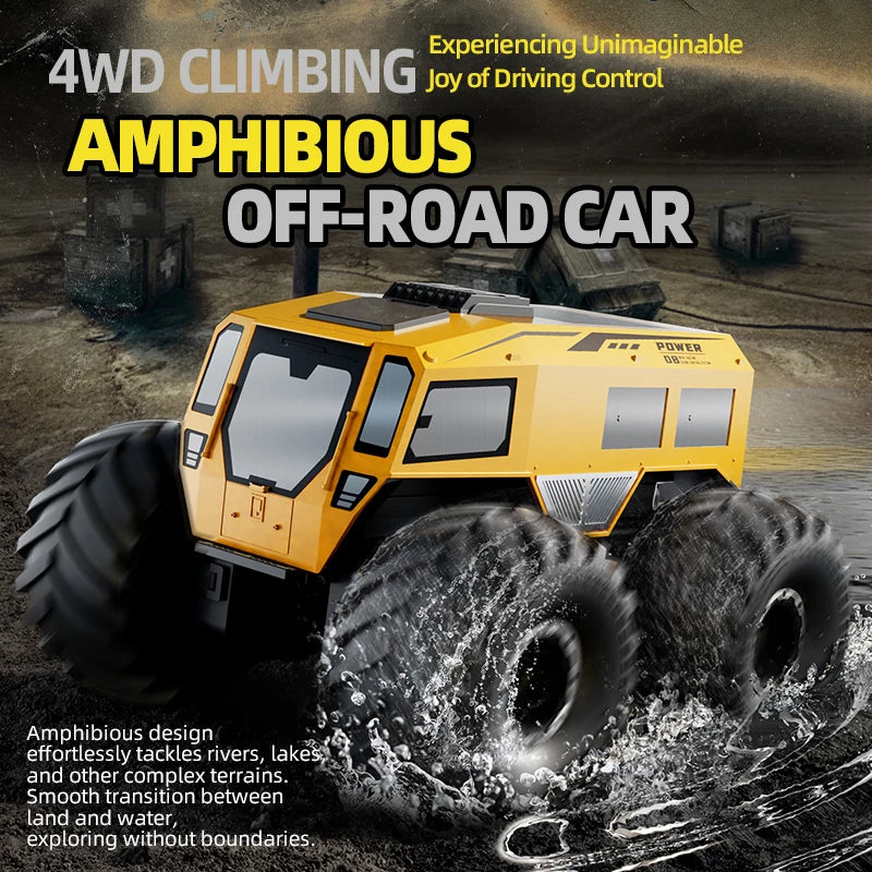 RCF Sherp Q210 Amphibious Waterproof Rc Car Dual Control 4WD Off-road Remote Control Vehicle 2.4G Electric Climbing Crawler Toys for Kids