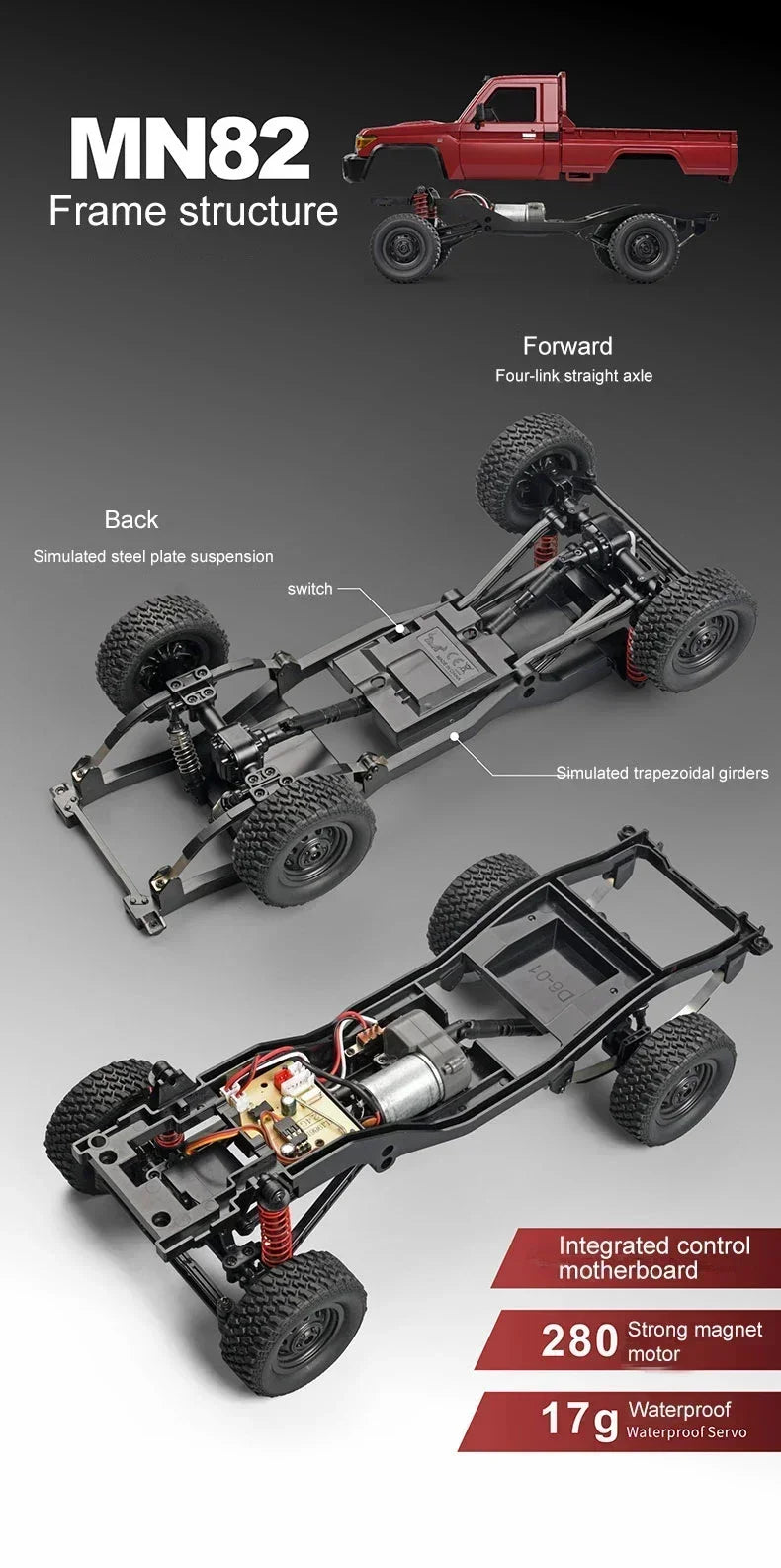 MN128 4X4 RC Car 1:12 MN Model 2.4G 4WD RC Rock Crawler Defender Remote Control Car 1/12 RC Truck Cars Toys MN82 MN82S