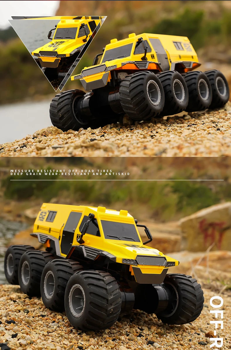 ﻿RCF JJRC Q137 8x8 2.4G Remote Control Car 8wd Off-road Amphibious Stunt Vehicle 8-Wheel Speed Racing Truck Waterproof Crawler Toys